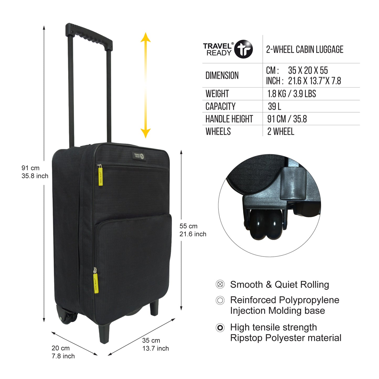 2 Wheel Trolley Bag